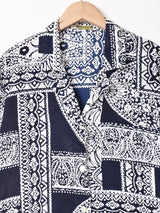 総柄 半袖 オープンカラーシャツ