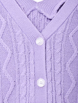 【3色展開】Meridian バックV ケーブルカーディガン