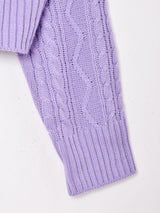 【3色展開】Meridian バックV ケーブルカーディガン