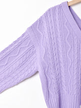 【3色展開】Meridian バックV ケーブルカーディガン