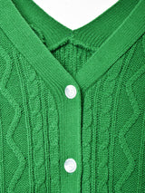 【3色展開】Meridian バックV ケーブルカーディガン