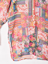 花柄 ベルスリーブ 長袖シャツ