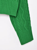 【3色展開】Meridian バックV ケーブルカーディガン