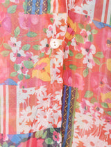 花柄 ベルスリーブ 長袖シャツ