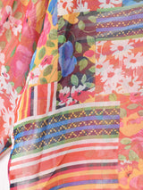 花柄 ベルスリーブ 長袖シャツ