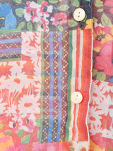 花柄 ベルスリーブ 長袖シャツ