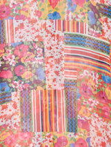 花柄 ベルスリーブ 長袖シャツ