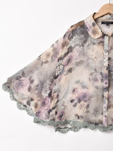 花柄 シアートップス