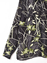 花柄 シアー 長袖シャツ