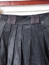 スエード レーステープ フレアスカート