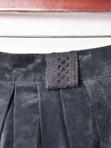 スエード レーステープ フレアスカート