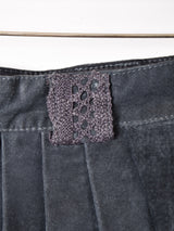 スエード レーステープ フレアスカート