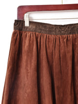 スエード 刺繍 フレアスカート