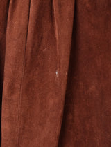 スエード 刺繍 フレアスカート