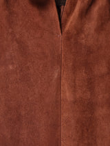 スエード 刺繍 フレアスカート