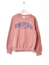 後染め プリントスウェットシャツ