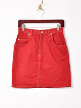 フランス製 レッドデニム ミニスカート