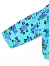 花柄 中綿入りスウェットシャツ