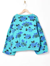 花柄 中綿入りスウェットシャツ