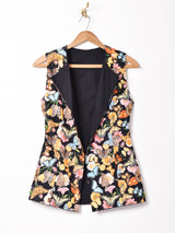 総柄 リバーシブルベスト