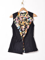 総柄 リバーシブルベスト