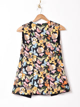 総柄 リバーシブルベスト