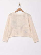 【2色展開】Meridian 刺繍 クロシェカーディガン