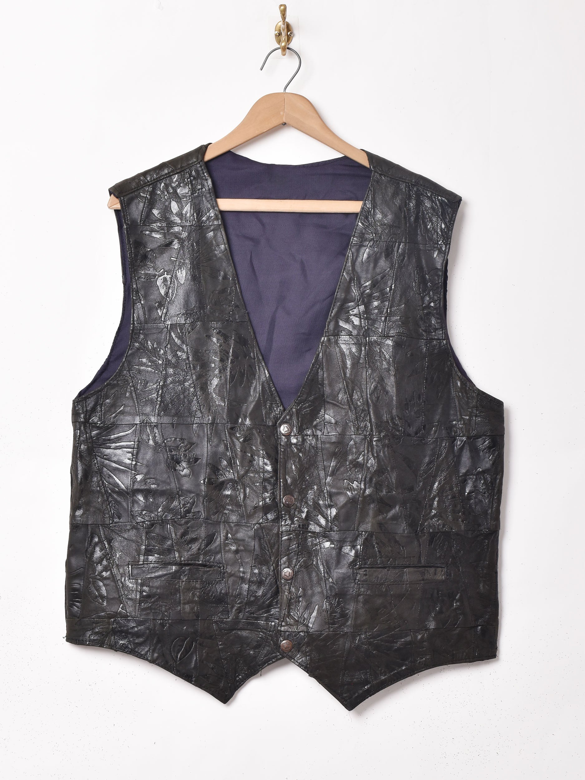 スタイリスト出品100■Lサイズ 本革パッチワーク×黒リッチ・レザーダウンベスト ブラック 秋冬春お洒落メンズコーデ ※条件付送料無料 パッチワーク レザートップス \u2013 古着屋Top of the Hillのネット通販サイト