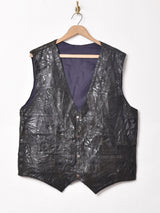 パッチワーク 型押し レザーベスト