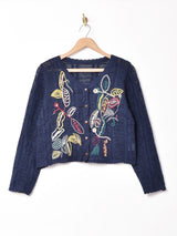 【2色展開】Meridian 刺繍 クロシェカーディガン