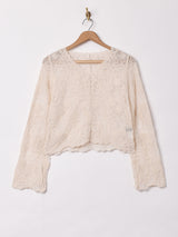 【3色展開】Meridian 刺繍 チュールカーディガン