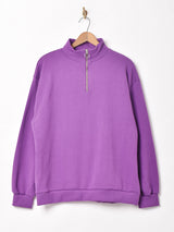 【5色展開】Trombones ハイネック ハーフジップスウェット