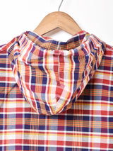 チェック フード付きジャケット