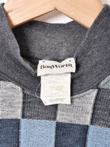 ハイネック ブロックチェック スウェットシャツ