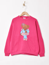 アメリカ製 クマ プリントスウェットシャツ