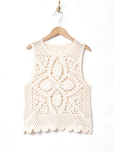 Elcamino クロシェ ノースリーブトップス