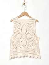 Elcamino クロシェ ノースリーブトップス