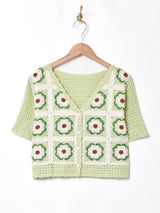 Elcamino グラニースクエア 半袖カーディガン