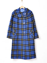50's   デザインカラー チェック ウールコート