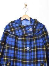 50's   デザインカラー チェック ウールコート