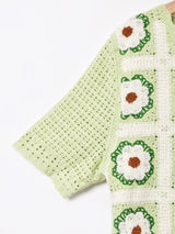 Elcamino グラニースクエア 半袖カーディガン