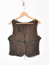 パッチワーク スエードベスト