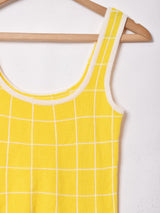 格子柄 ニットベスト