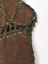 パッチワーク スエードベスト