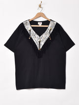 アメリカ製 フリンジ×スタッズ デザインTシャツ