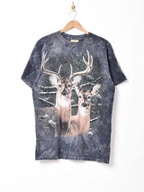 THE MOUNTAIN シカ プリントTシャツ