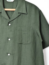 【5色展開】Backers リネン混 半袖 オープンカラーシャツ