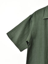 【5色展開】Backers リネン混 半袖 オープンカラーシャツ