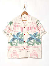 Backers パッケージ柄 半袖 オープンカラーシャツ