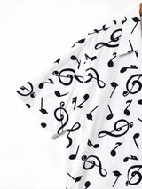 【2色展開】Backers 音符柄 半袖 オープンカラーシャツ